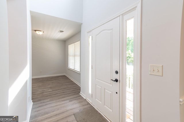 entrance foyer featuring light hardwood / wood-style floors