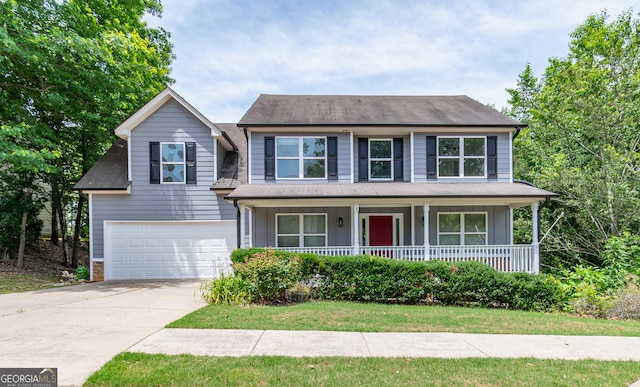 view of front of house with a garage