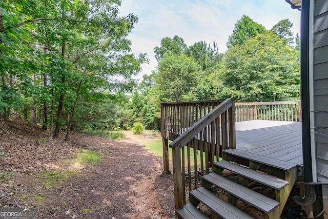 view of yard featuring a deck