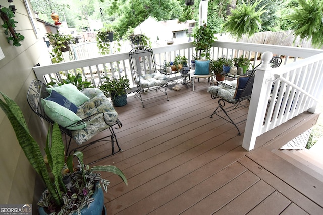 view of wooden deck