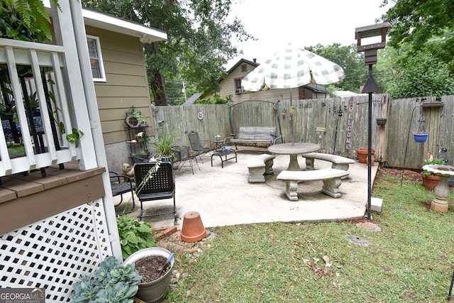 view of patio / terrace featuring a fenced backyard