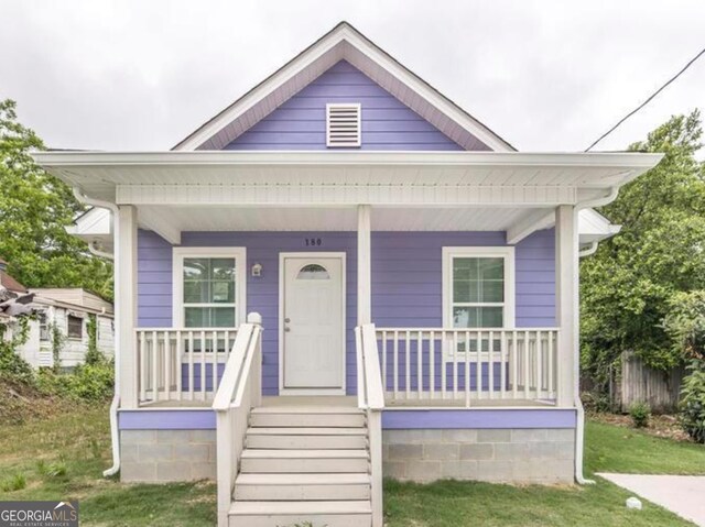 bungalow-style house featuring a porch