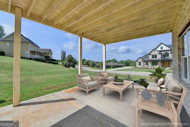 view of patio / terrace featuring an outdoor hangout area