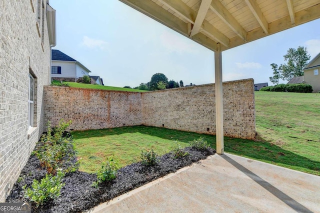 view of yard featuring a patio area