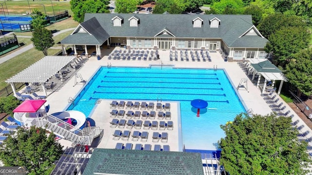 view of pool with a patio area