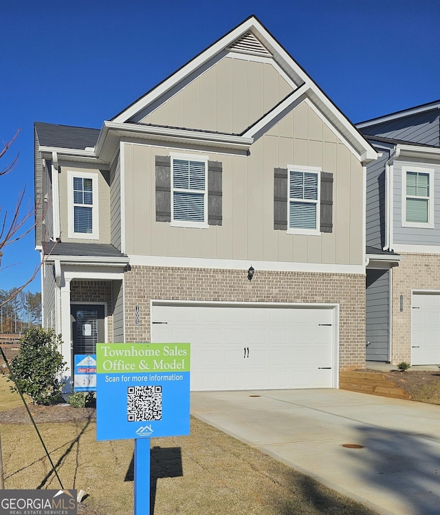 view of front facade with a garage