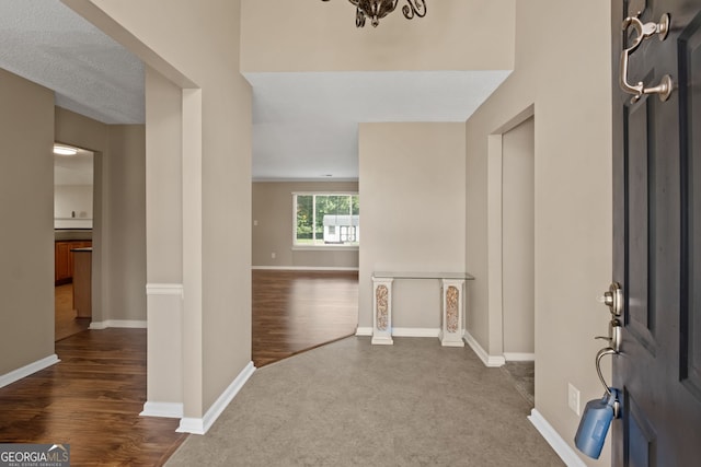 entryway with dark hardwood / wood-style floors