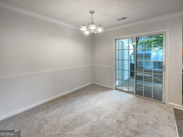 6531 Arbor Gate Dr SW # 12, Mableton, GA 30126 - unfurnished room featuring a chandelier, carpet floors, and ornamental molding