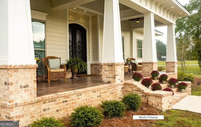 entrance to property with covered porch