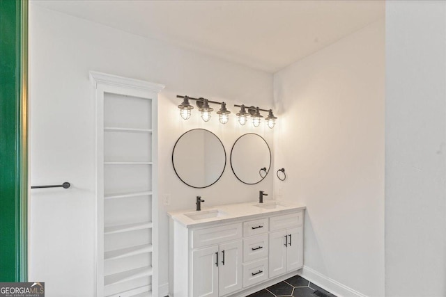 bathroom featuring vanity and tile patterned floors