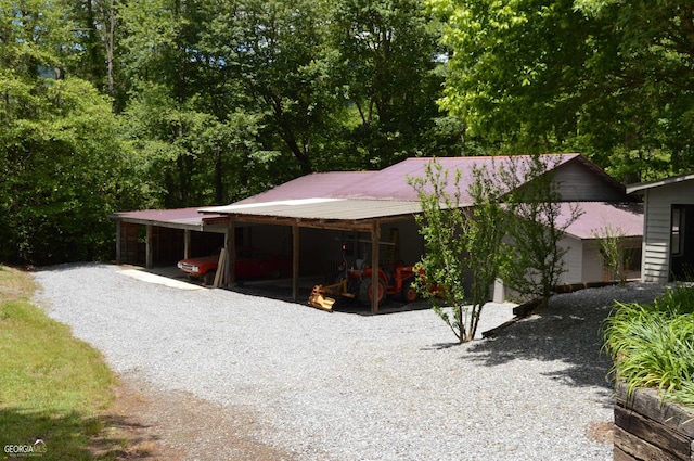 view of front of house featuring a carport