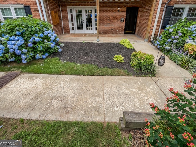 exterior space featuring french doors