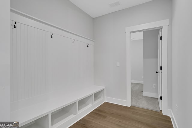 mudroom featuring hardwood / wood-style flooring