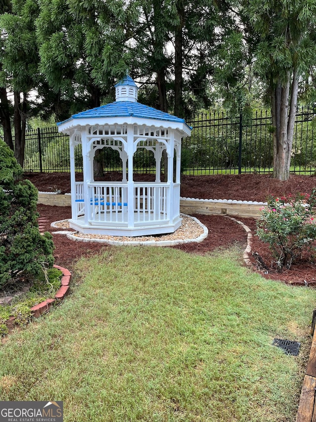 view of yard featuring a gazebo