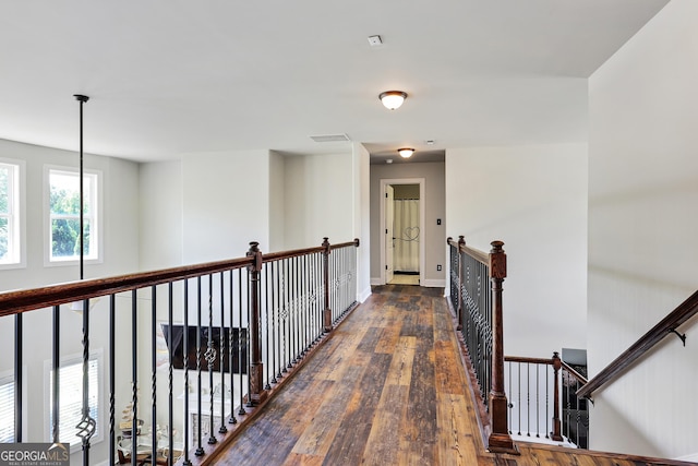 hall featuring dark hardwood / wood-style floors