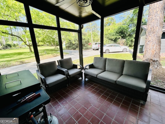 view of unfurnished sunroom