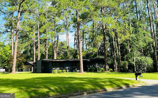 view of home's community with a lawn