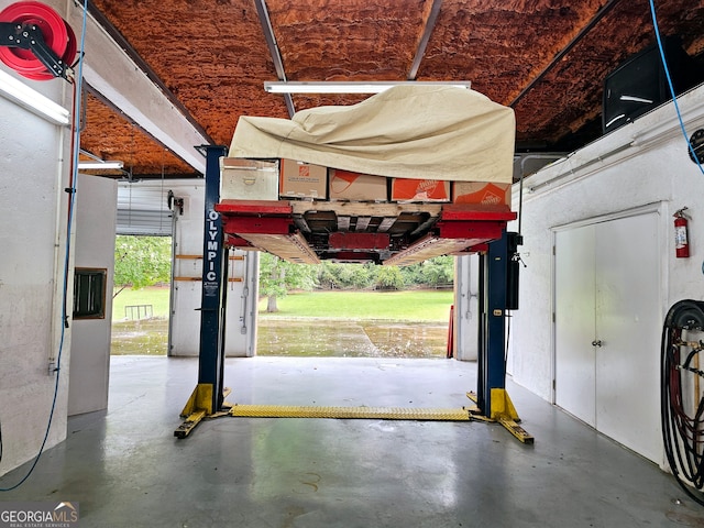 view of garage