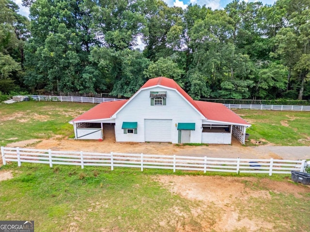 exterior space with a rural view