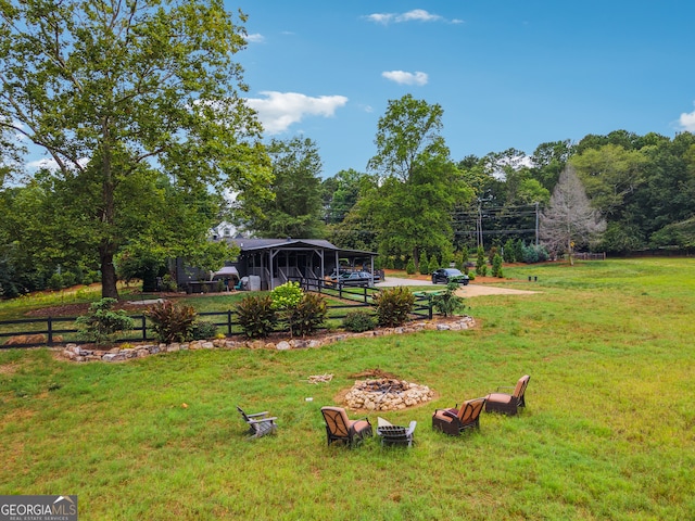 view of yard with a carport