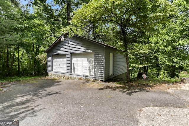 view of garage