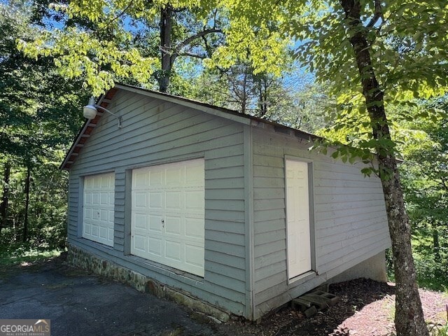 view of garage