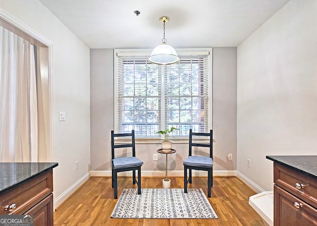 living area with light wood-type flooring