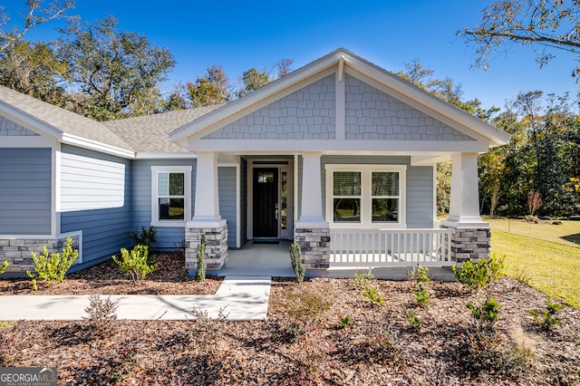 view of front of house featuring covered porch