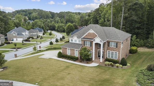 colonial house with a front yard