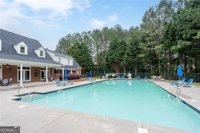 view of pool with a patio