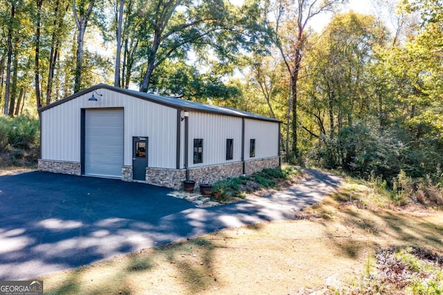 view of garage