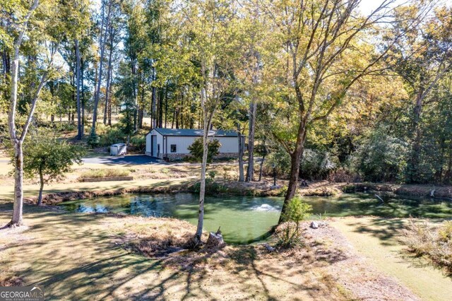 exterior space featuring a water view