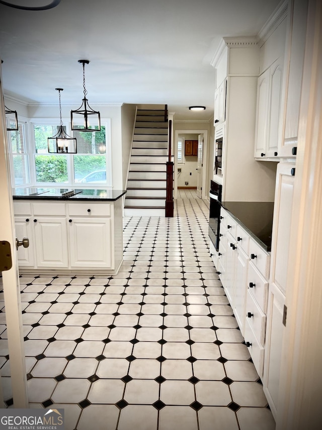 interior space with crown molding