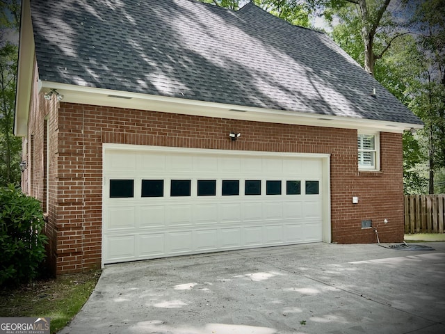 view of garage