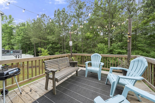 deck featuring grilling area