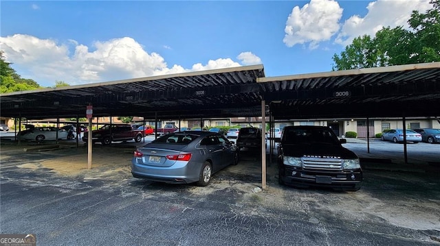 view of car parking with a carport