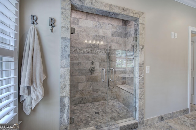 bathroom with an enclosed shower