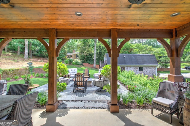 view of patio featuring outdoor lounge area