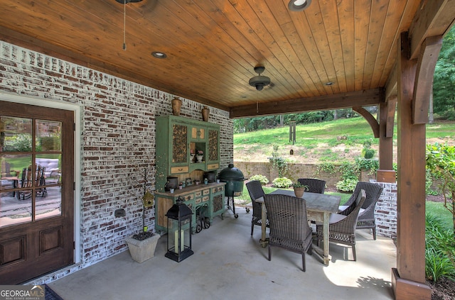 view of patio / terrace featuring a grill