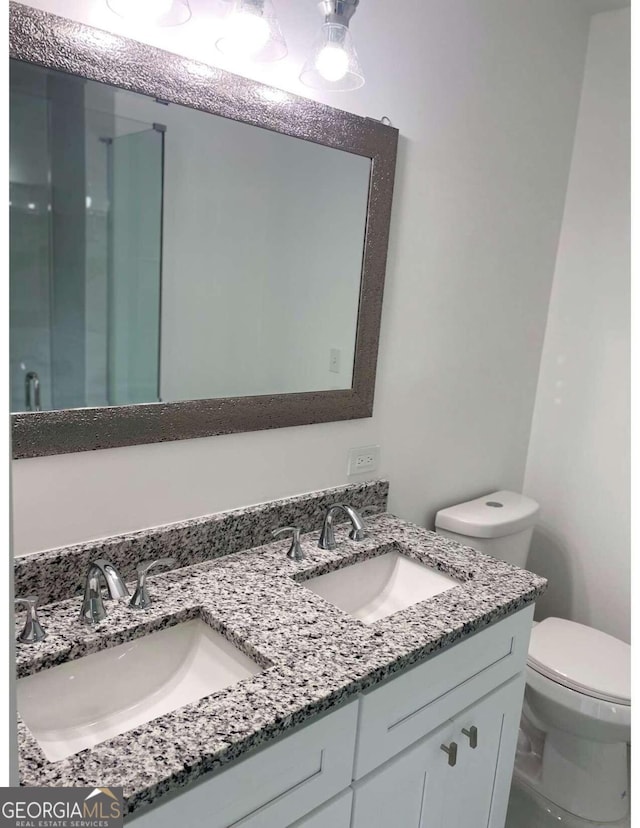 bathroom with toilet and vanity