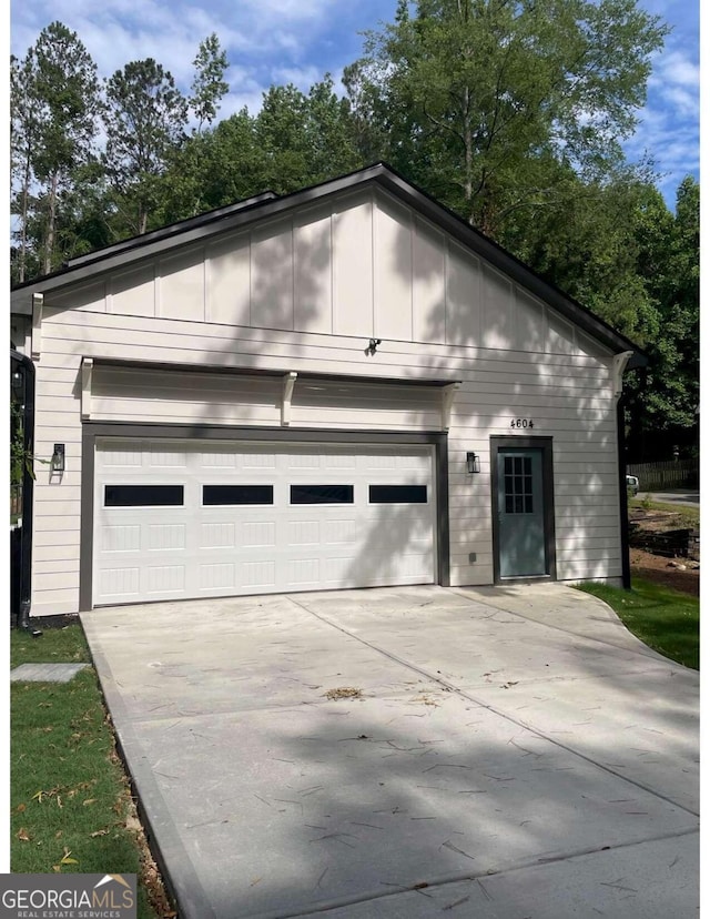 view of garage