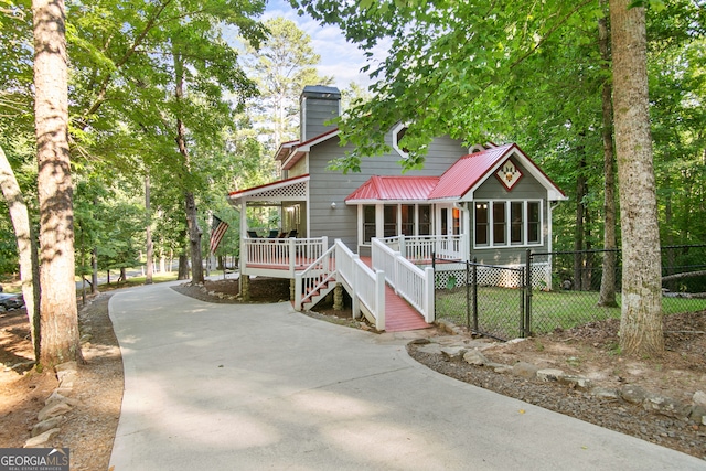 view of property featuring a porch