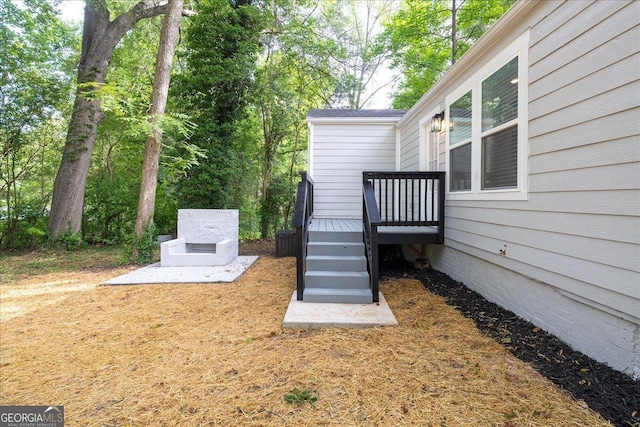 view of yard featuring a deck