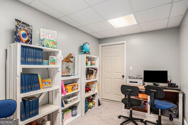 104 Streambank Ct, Temple, GA 30179 - office featuring a drop ceiling and carpet floors