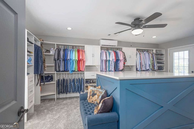 1985 Roscoe Rd, Newnan, GA 30263 - spacious closet featuring a wall unit AC, light carpet, and a ceiling fan