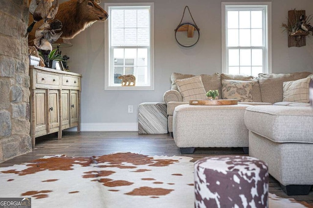 1985 Roscoe Rd, Newnan, GA 30263 - living area featuring baseboards and wood finished floors
