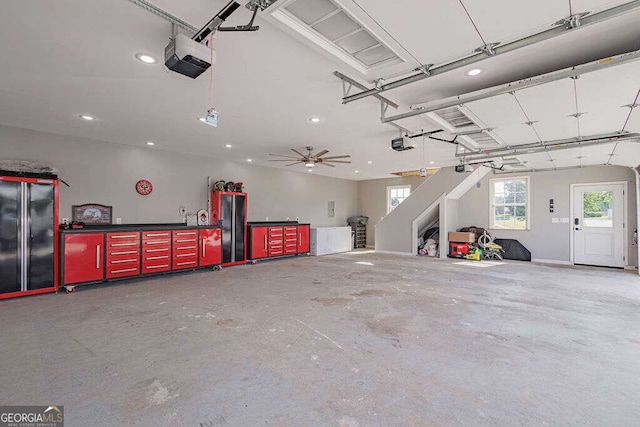 1985 Roscoe Rd, Newnan, GA 30263 - garage featuring freestanding refrigerator and a garage door opener
