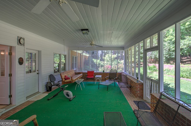 view of unfurnished sunroom