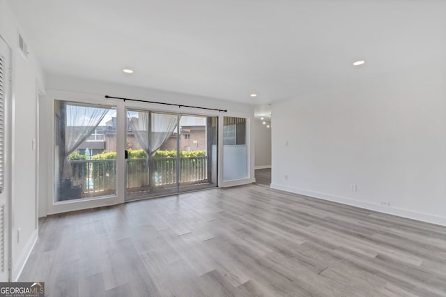 empty room featuring light wood-type flooring