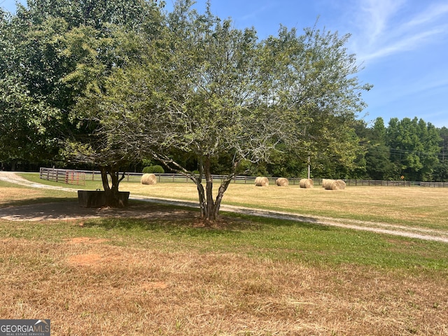 view of yard featuring a rural view